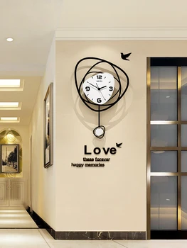 

Nordic creative living room study modern minimalist atmosphere household fashion mute art wall-mounted quartz clock LB92520