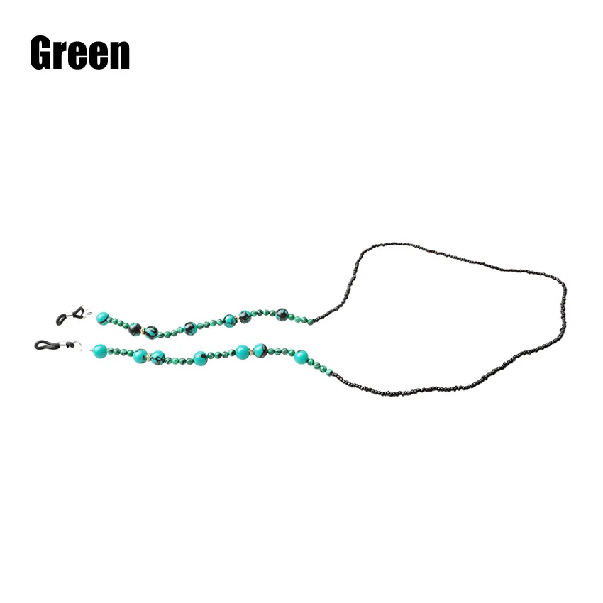 Green SOOLALA, бирюзовая цепочка для солнцезащитных очков, шнурок, шнурок, нескользящий шнур для очков, цепочка для очков, бусины Brillen Koord в подарочной упаковке - Цвет: Green