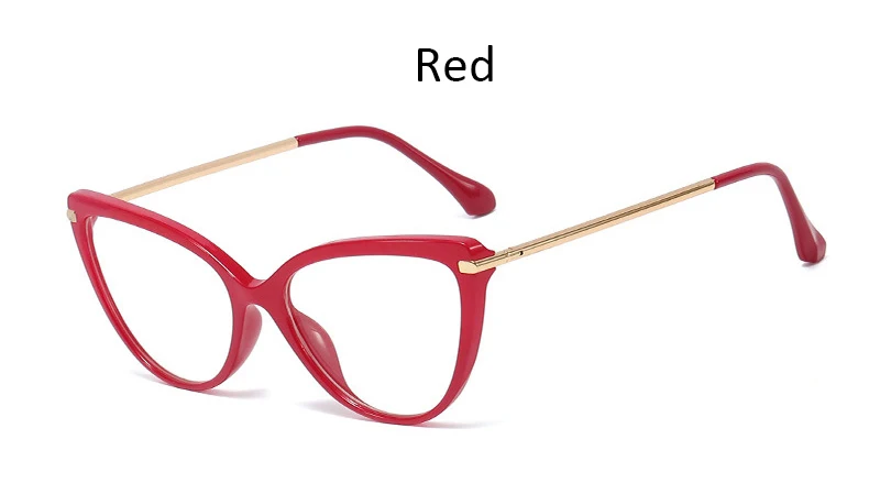 Женские компьютерные очки, сексуальные, кошачий глаз, прозрачные очки, оправа для женщин, модные, черные, оптические, женские, прозрачные очки - Цвет оправы: Red