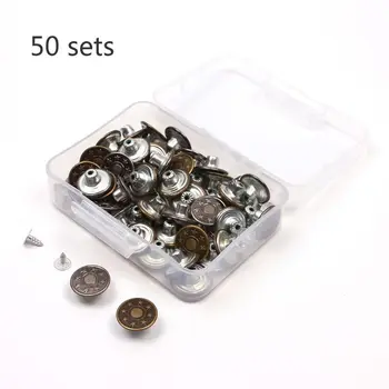 

50 Sets Jeans Buttoms Metal Buttoms Snap Buttoms Replacement Kit with Rivets