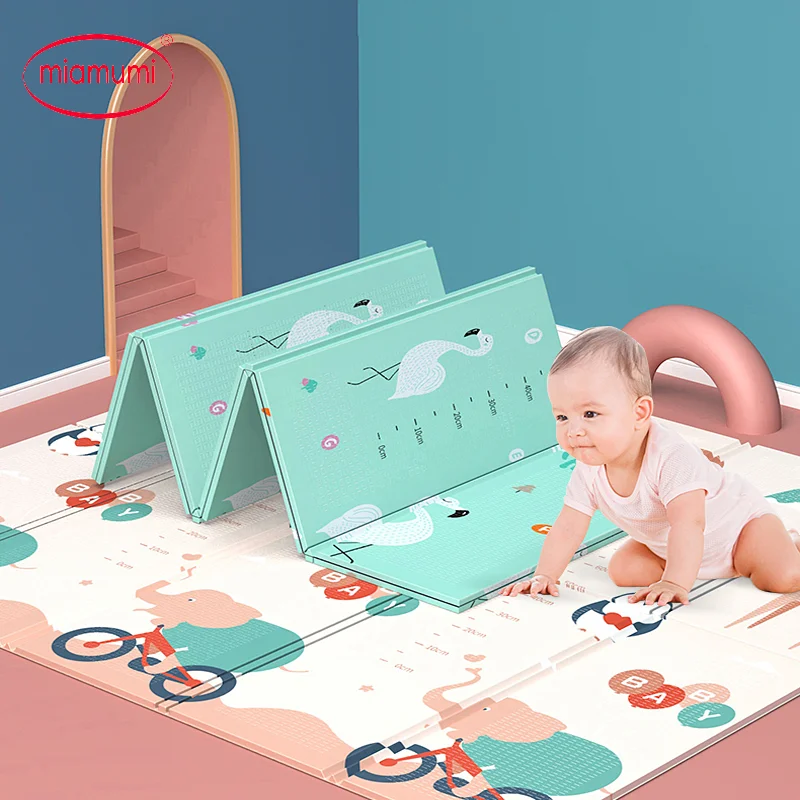 Складывающийся игровой коврик Miamumi с изображением животных алфавита, игровой коврик для малышей, одеяло для ползания, Складывающийся коврик, утолщенные коврики 1,5 см
