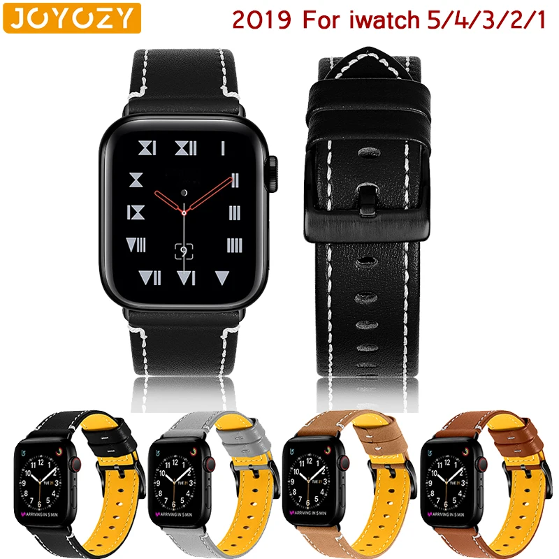 Joyozy женские мужские модные Смарт-часы ремешок для apple watch 38 мм 40 мм 42 мм 44 мм кожаный ремешок для apple серии 5/4/3/2/1
