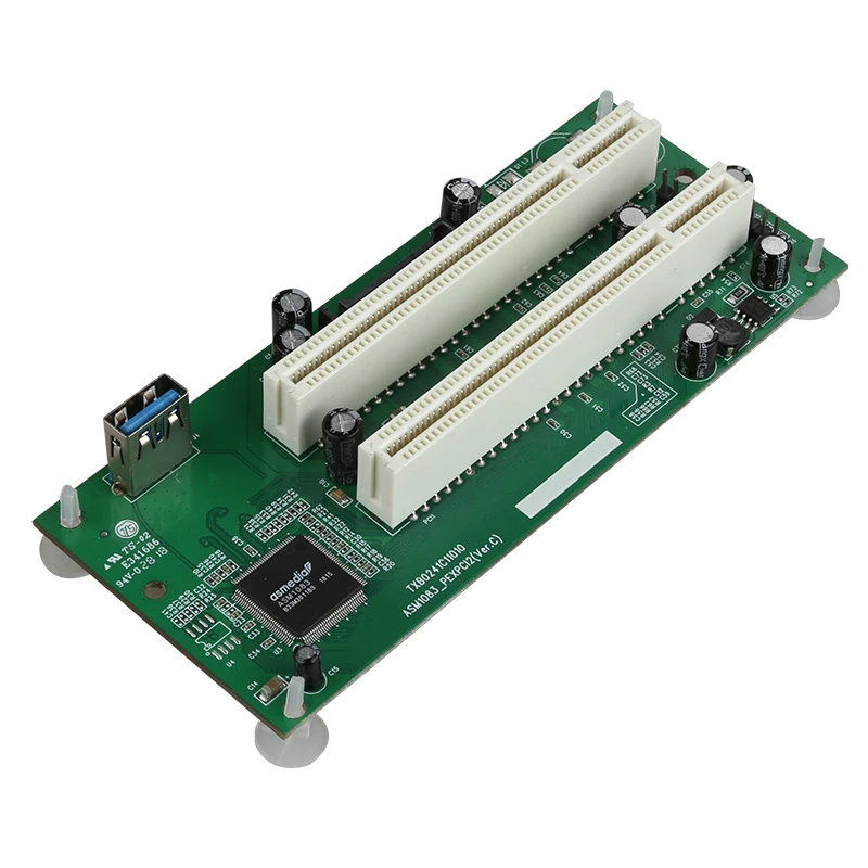 Pci express to pci adapter card pcie to dual pci slot expansion card