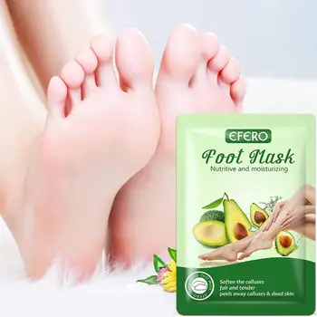 

EFERO 3Pair Avocado Exfoliating Foot Mask For Pedicure Mask Heel Care Foot Calluses Remover Feet Socks Peeling Cuticle Anti Y1O7