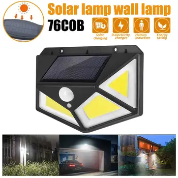 

76 COB Solar Light Outdoor Solar Lamp Powered Sunlight Waterproof PIR Motion Sensor Street Light for Garden Energy-saving Lamp