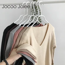 ^#Cheap Jocoo Jolee 2019 Korean V Neck Knit Sweater Women Knitted Ribbed Pullover Sweater Long Sleeve Slim Jumper Soft Warm Pull Femme ^#Cheap Jocoo Jolee 2019 Korean V Neck Knit Sweater Women Knitted Ribbed Pullover Sweater Long Sleeve Slim Jumper Soft Warm Pull Femme
