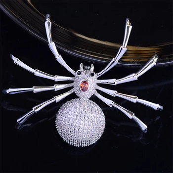 

Simple Creative Spider Brooches Fashion Black Cubic Zirconia Pin Rhinestone Jewelry Brooch for Women Men Insect Broche Pins