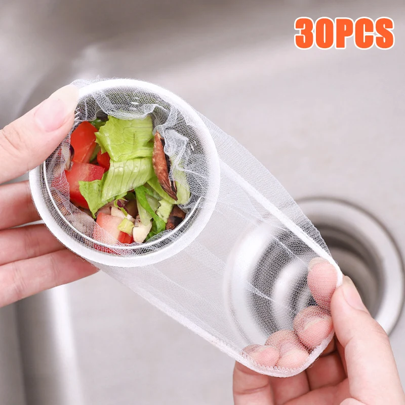 30 pcs Слив для кухонной раковины фильтр экран мешок мусорная канализационная сеть портативный для ванной комнаты TN88 - Цвет: 30 pcs