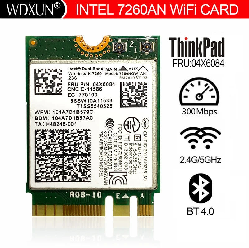 wifi and bluetooth card for pc New Intel Không Dây-N 7260 7260NGW NGFF Wifi Bluetooth4.0 Mạng Cho ThinkPad X240 X230S T440S T431 FRU:04X6008 7260AN bluetooth card