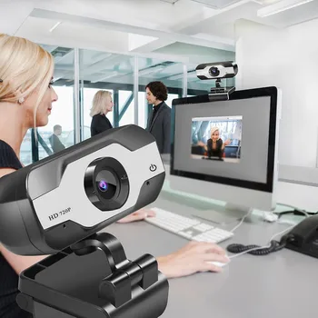 

720P HD Megapixels USB2.0 Webcam Camera with MIC Clip-on for Computer PC Laptop Smart TV Online Classes Webcams With Microphone