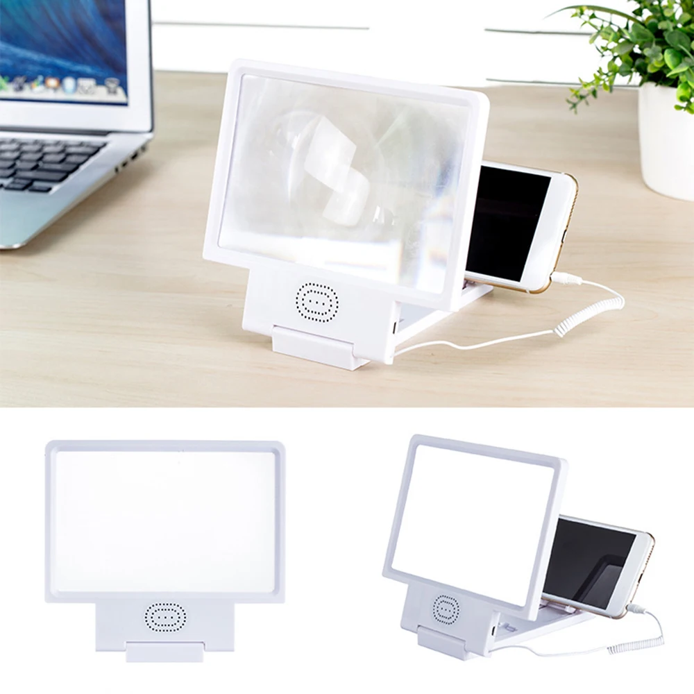 

Universal Mobile Phone 3D Screen HD Video Stereoscopic Amplifier Magnifying Glass Stand Foldable Bracket Holder with speaker