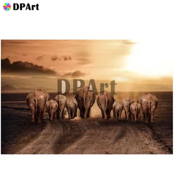 

Diamond Painting 5D Full Square/Round Drill Elephant Group Daimond Rhinestone Embroidery Painting Cross Stitch Mosaic Pic M736