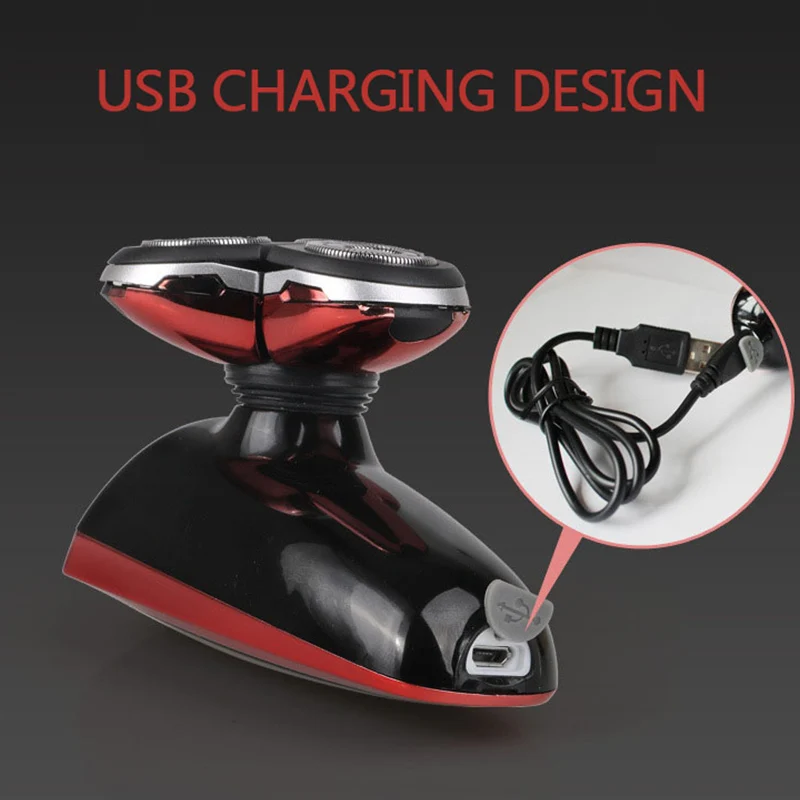 JINDING Portable 4-in-1 Electric Shaver Hair Trimmer USB Rechargeable Men's Shaving Heads Razor Clipper Electric Cleaning Brush