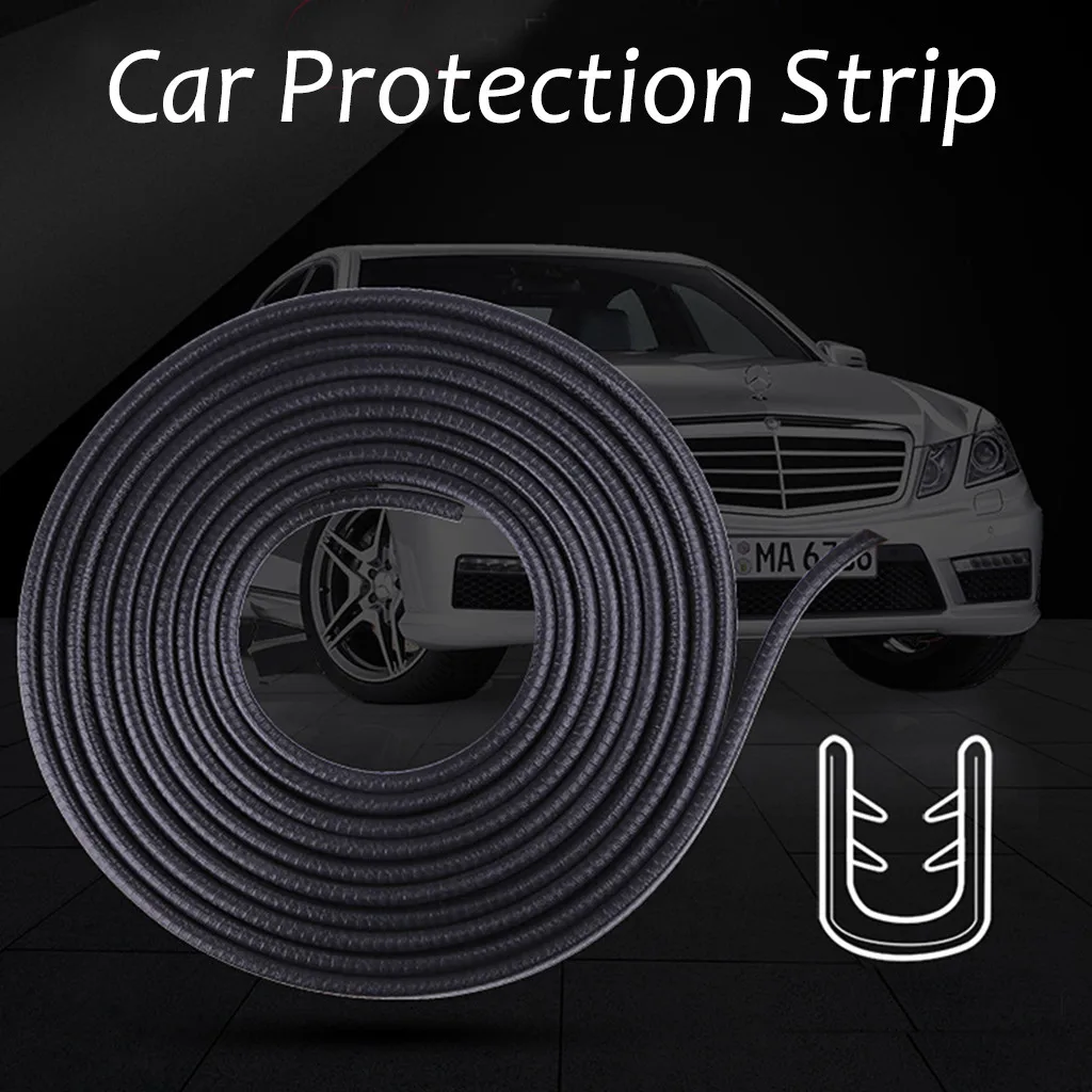Universal Car Door Rubber Edge Protection Strip Bumper Metal Strip