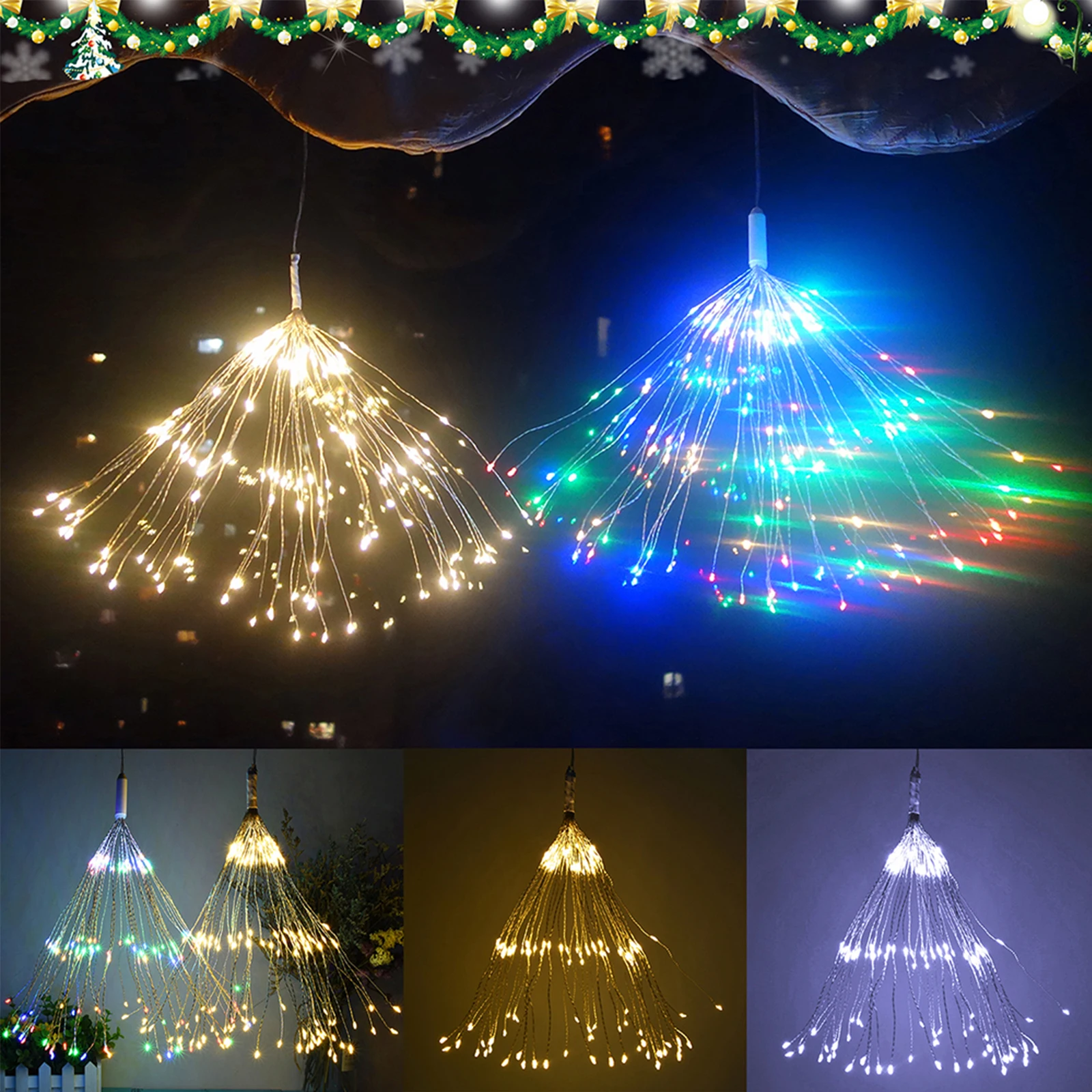 

Waterproof LED Fairy Light Remote Control LED String Lights Firework Light String LED Christmas Light Holiday Party Home Decor