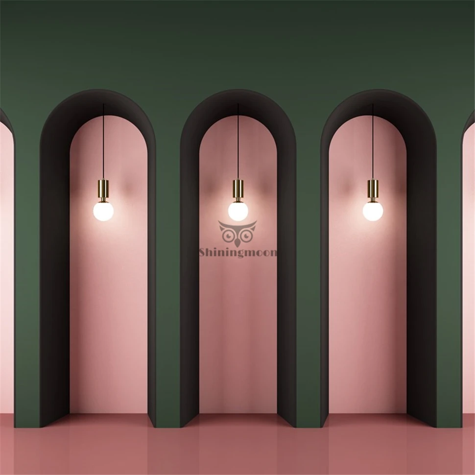 Скандинавский арт в стиле минимализма светодиодный стеклянный подвесной светильник современная роскошная спальня рядом с лампой металлическая барная стойка белая Подвесная лампа