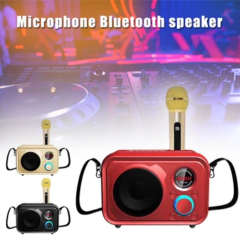 

Portable Bluetooth Speaker with Wirless MIC Moving Karaoke KTV for Andirod IOS Phone DJA99