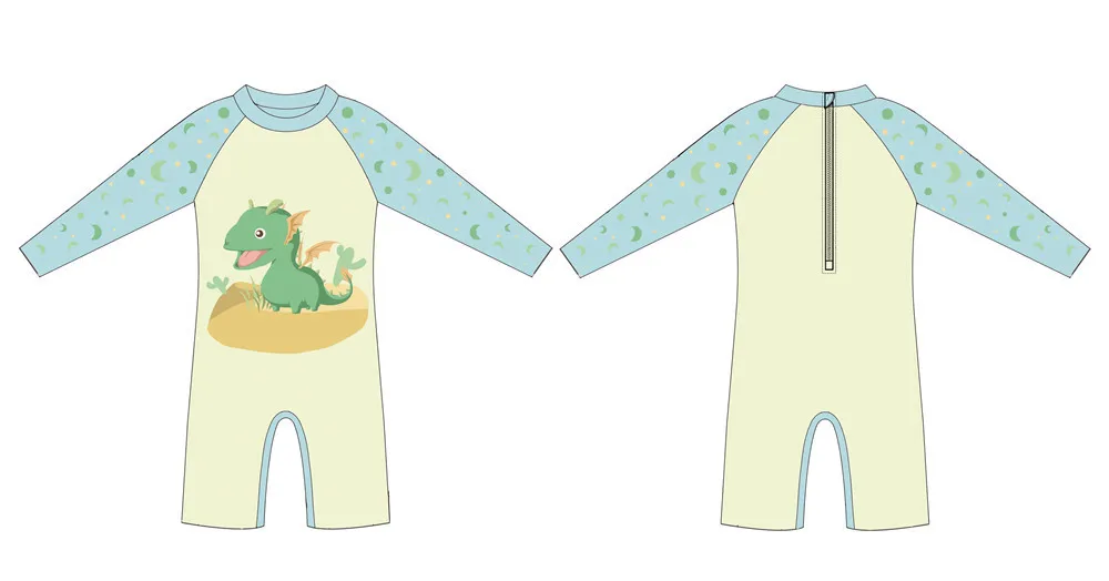 Dinosaur UPF50+ детская одежда для купания для девочек, купальный костюм для маленьких девочек 2020tt- комплект для детей, Kawaii, мультяшный цельный пляжный костюм - Цвет: Dinosaur