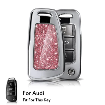 

High quality Folding Car key case For Audi R8 A1 A3 A4 A5 A6 A7 A8 Q3 Q5 Q7 C5 C6 A4L A6L S3 RS6 TT 2005 2006 -2013 Car Styling