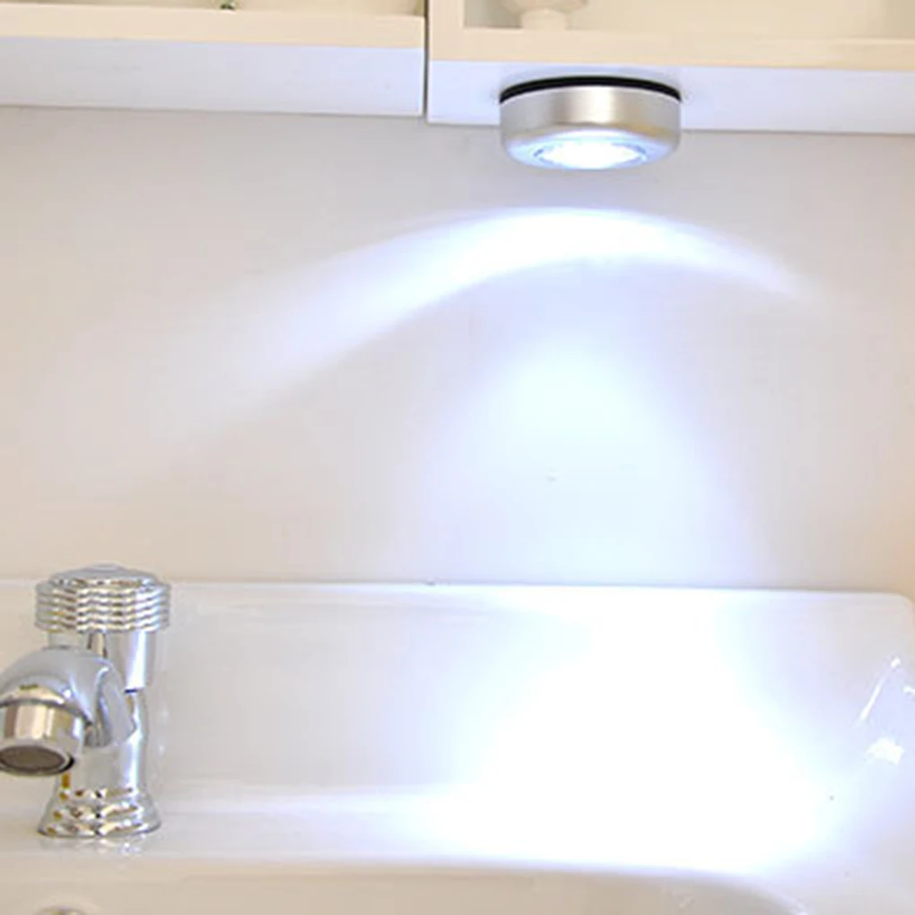 3 LED Battery Powered Wireless Night Light Stick Tap Touch Push Security Closet Cabinet Kitchen Wall Lamp