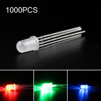 

Areyourshop 1000Pcs LED 5mm RGB Diffused Super Bright Common Cathode Light Emitting Diode