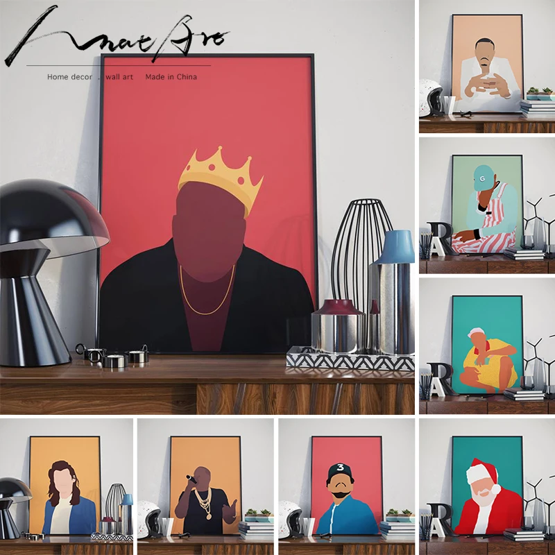 Портрет со звездами иллюстрация модный постер абстрактная живопись холст