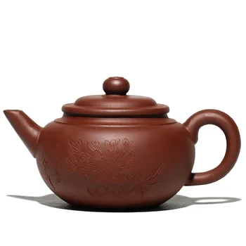 

Purple clay yixing tea pot peony kung fu kettle zisah drinkware