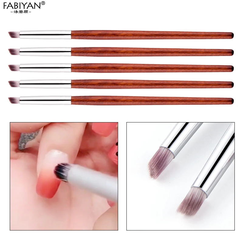 5 шт. кисть для дизайна ногтей рисования ручка Веерная Форма Акриловый УФ гель лак