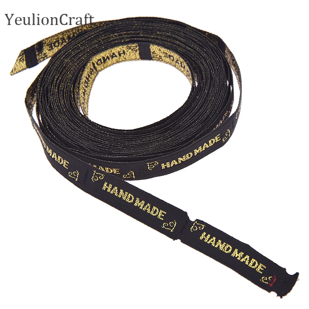 4.3 X 1cm YeulionCraft 100 шт./лот смешанные тканевые этикетки ручной работы, бирки ленты для одежды, принадлежности для шитья товары - Цвет: 4.3 X 1cm