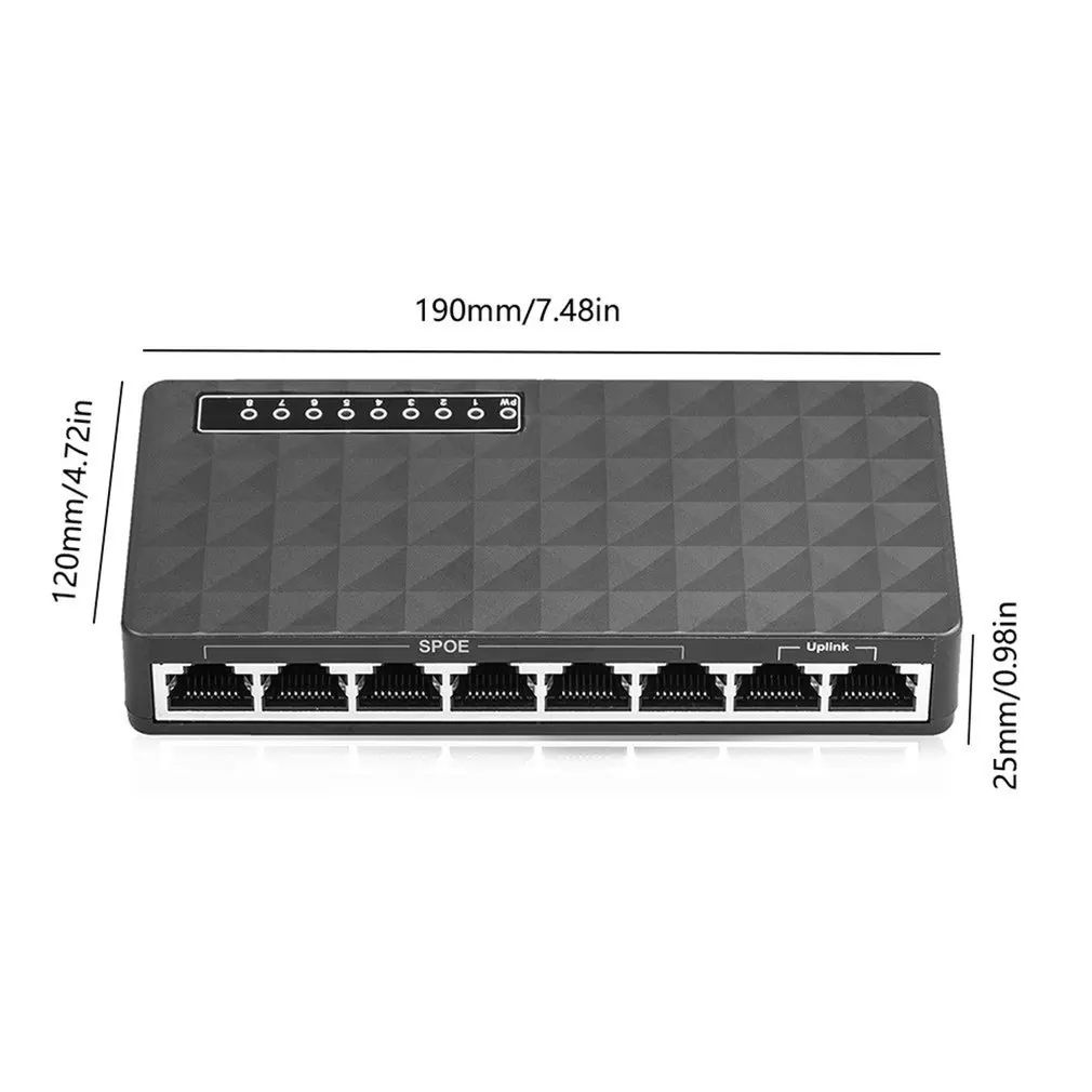 Мини LAN Ethernet POE сетевой настольный коммутатор 8 Порты и разъёмы 10/100 Мбит/с Fast концентратор сетевой коммутатор концентратор адаптер Высокая производительность