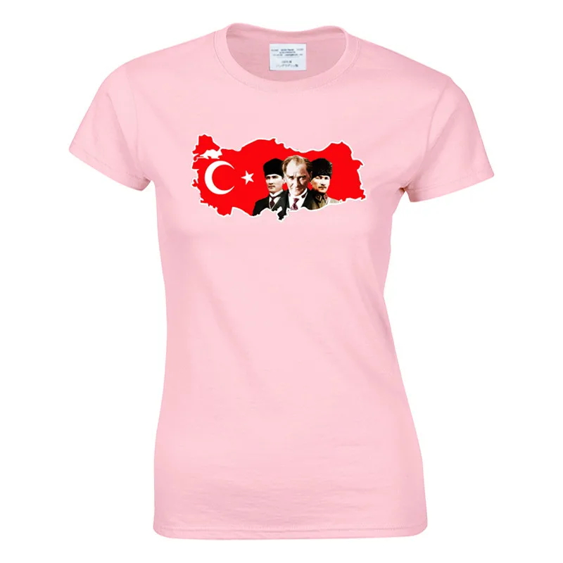 

Turkey and Mustafa Kemal Ataturk Women Cartoon Floral Printed T-shirt Casual Tees High Quality Summer Character Tops