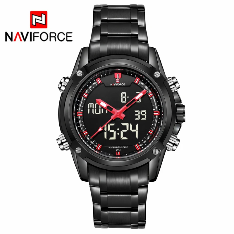 NAVIFORCE бизнес Топ люксовый бренд мужские водонепроницаемые спортивные военные часы Мужские кварцевые аналоговые цифровые наручные часы Relogio masculino