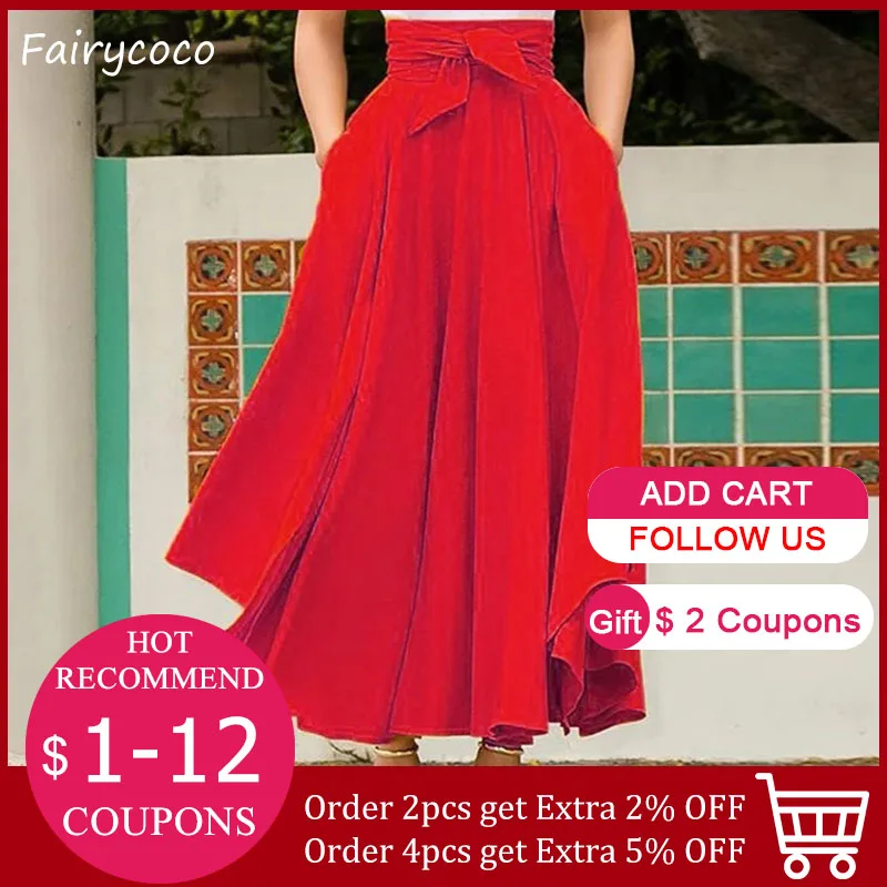 Falda larga estilo occidental para mujer, faldas largas de estilo veraniego, sencillas, elegantes, a la moda, informales, de talla grande, primavera 2021