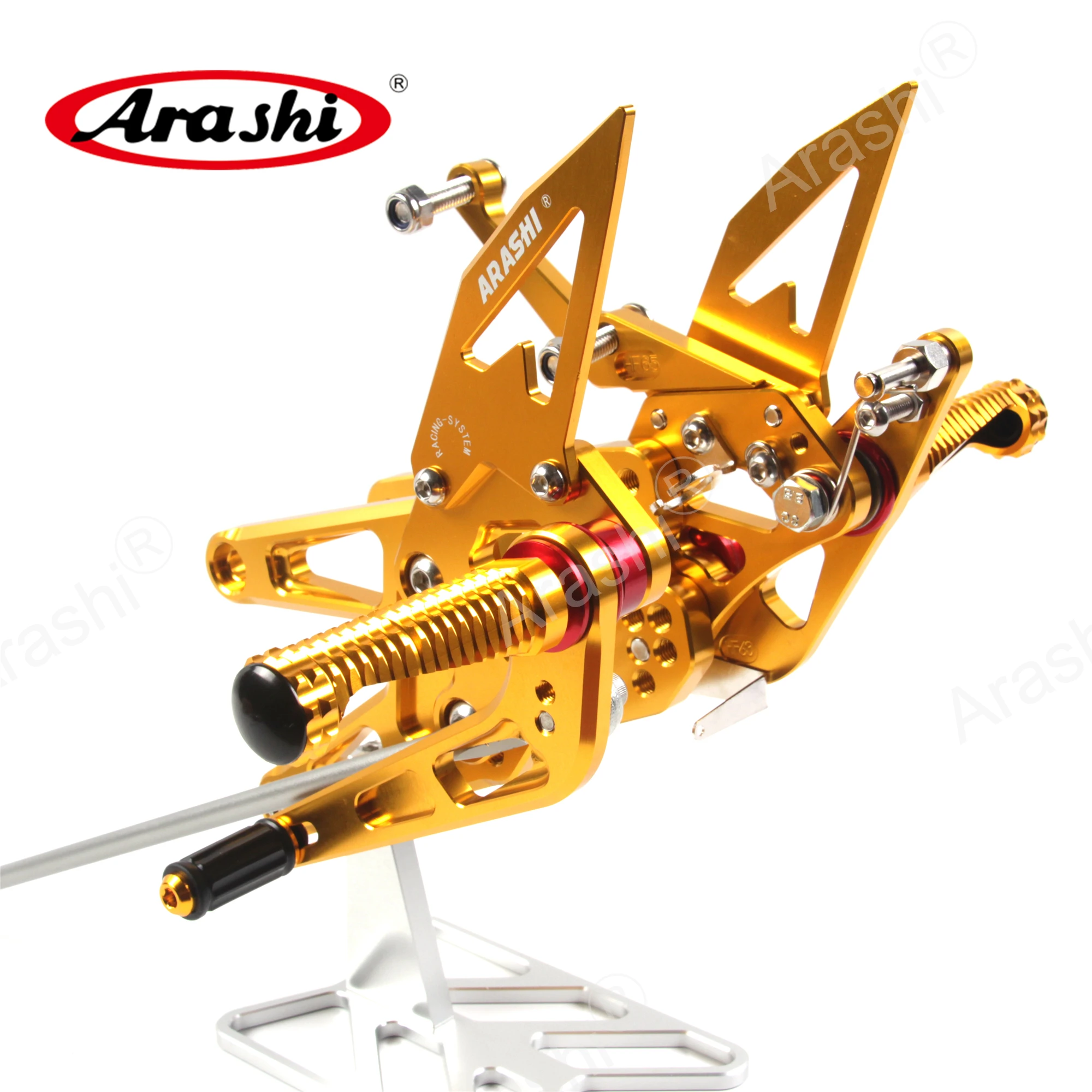 Arashi 1 комплект с ЧПУ Регулируемая подножка для YAMAHA YZF R6 2003 2004 2005 подножки Rider задние наборы Rearset Подножка для ног