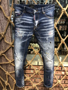 

NEW Men Jeans Ripped for Men Skinny DSQ D2 Jeans Pants Men Jeans Zipper Outwear Man Pants 1 order