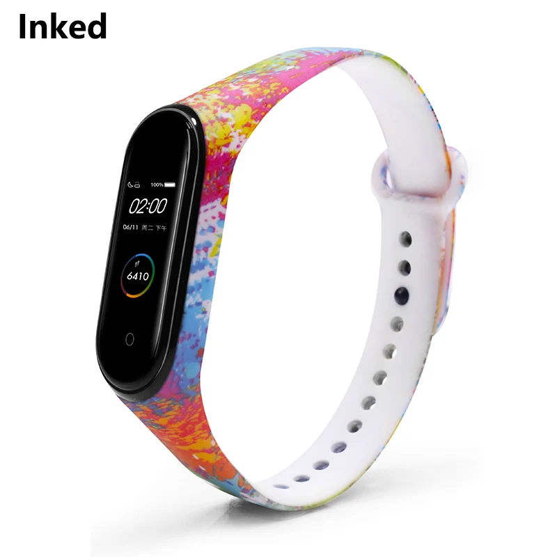 BOORUI силиконовый mi band 4 ремешок Горячая Распродажа mi band 4 аксессуары ремешок для часов xiaomi mi Band 4 смарт-браслеты с различными цветами - Цвет: Inked