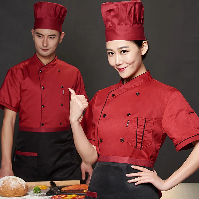 Vdakaer куртка шеф повара рубашка дышащая хлопковая + Кепка фартук рабочая одежда