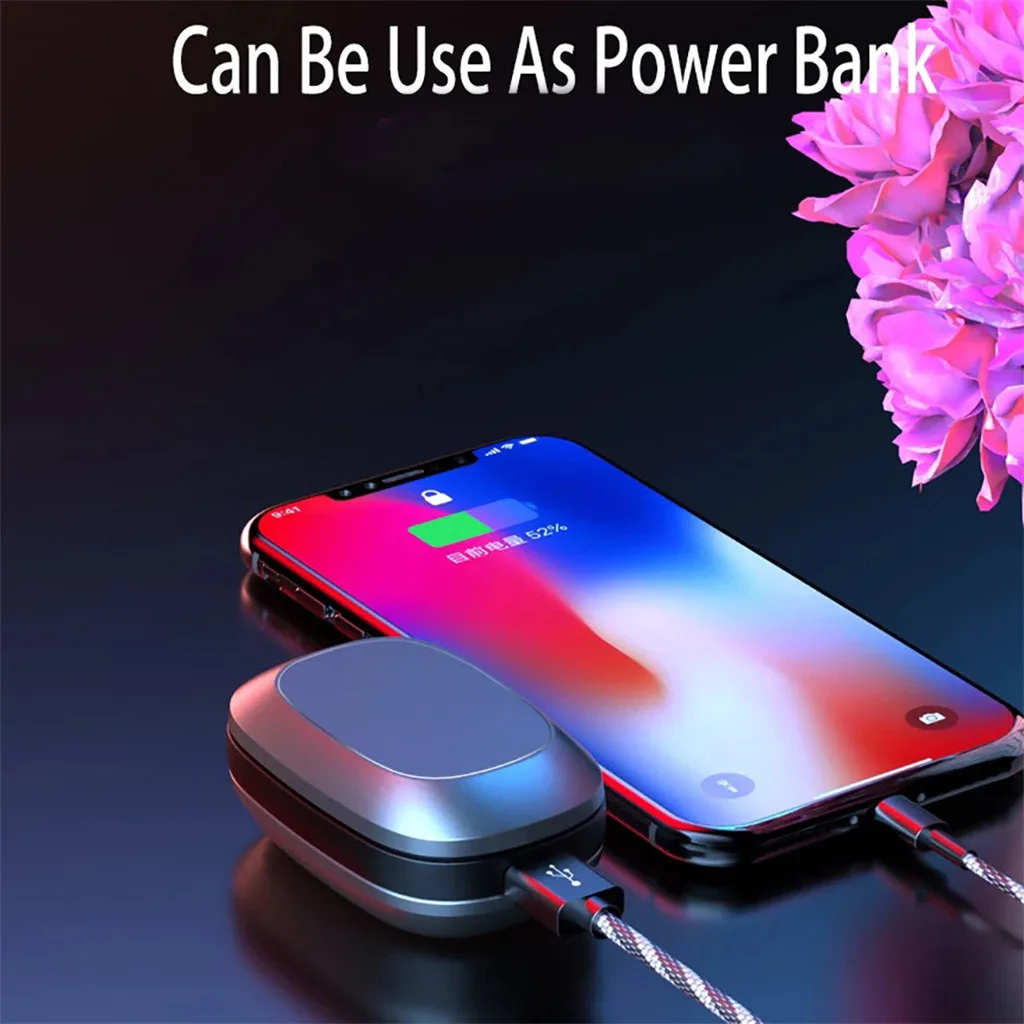 4000 mAh Bluetooth Earphone 5.0 9D Stereo Wireless Headphones Touch Control IPX7 Waterproof Wireless Earphones Power Bank