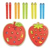 Magnet Strawberry Catch Worms Board Fishing Game for kids Magnetic Catching Caterpillar Montessori Educational Toys Baby Gift 4
