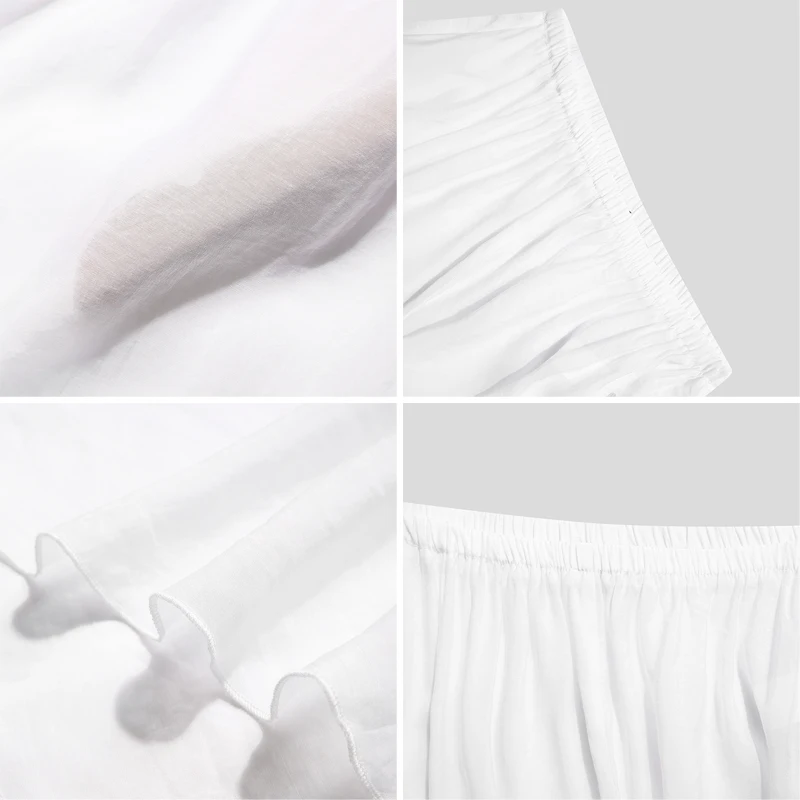INCERUN American Style Men's Fashion Pantalons Loose Comeforable Long Pant Casual Streetwear Micro-transparent Long Skirts S-5XL