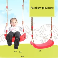 Flying Toy Garden Swing Kids Hanging Seat Toys with Height Adjustable Ropes Indoor Outdoor Toys Rainbow Curved Board Kids Swing 1