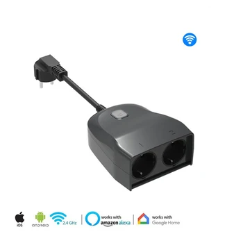 

Intelligent EU 2 Outlet Safe Waterproof Remote Control Timing WIFI Socket Smart Home Voice Control Automation Outdoor Wireless