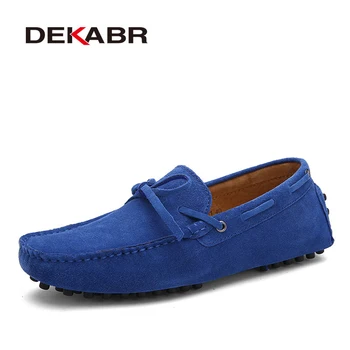DEKABR Brand Big Size Cow Suede Leather Men Flats 2022 New Men Casual Shoes High Quality Men Loafers Moccasin Driving Shoes 1
