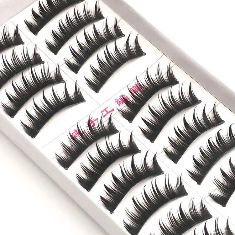 

1 \ 10 Pairs Handmade Transparent Eye Lashes Fake Eyelash 3D False Eyelashes