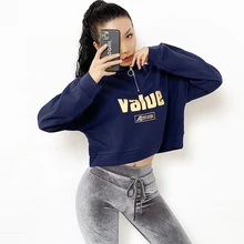 Healorange, Женская куртка, свободная, с буквенным принтом, куртка для спортзала, с длинным рукавом, для тренировок, на молнии, женский спортивный свитер, спортивная куртка для бега