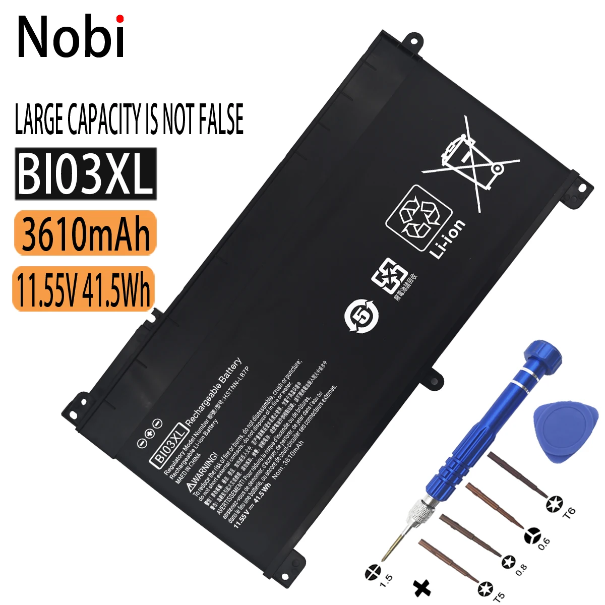 Batteria Del Computer Portatile Nobi Bi03Xl 843537-541 844203-850 Per Hp Pavilion X360 13-U114Tu Tpn-W118 X360 M3