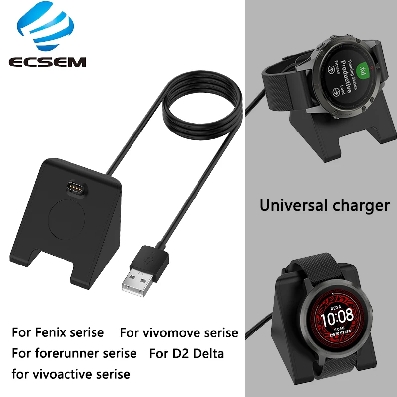 Универсальное зарядное устройство для смарт-часов Garmin vivoactive 3 4 4S Forerunner 45 245 935 Fenix 6X5 5S 5X плюс зарядный кабельный провод 1 М адаптер колыбели