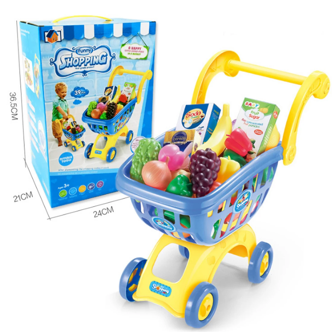 Детская игрушка для ролевых игр, обучающая игрушка, игрушечная тележка для покупок, пластиковые миниатюрные игрушки для фруктов и овощей, развивающие игрушки