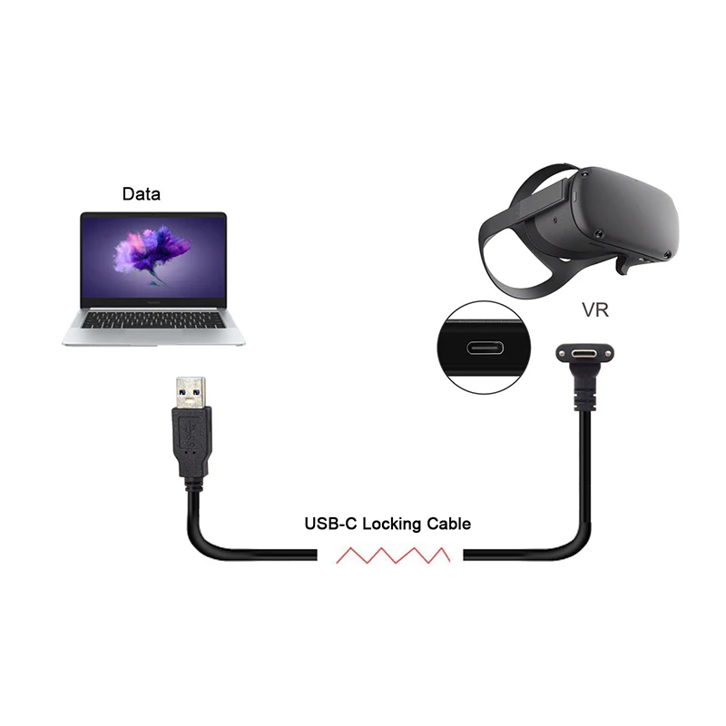 Кабель для быстрой зарядки Quest usb type C для наушников Oculus Quest Link VR для передачи данных с разъемом usb type-C до 3,1