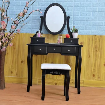 

5 Drawer Vanity Makeup Dressing Table With Mirror Dresser Chair White Makeup Vanity Table Set Jewelry Storage Cabinet